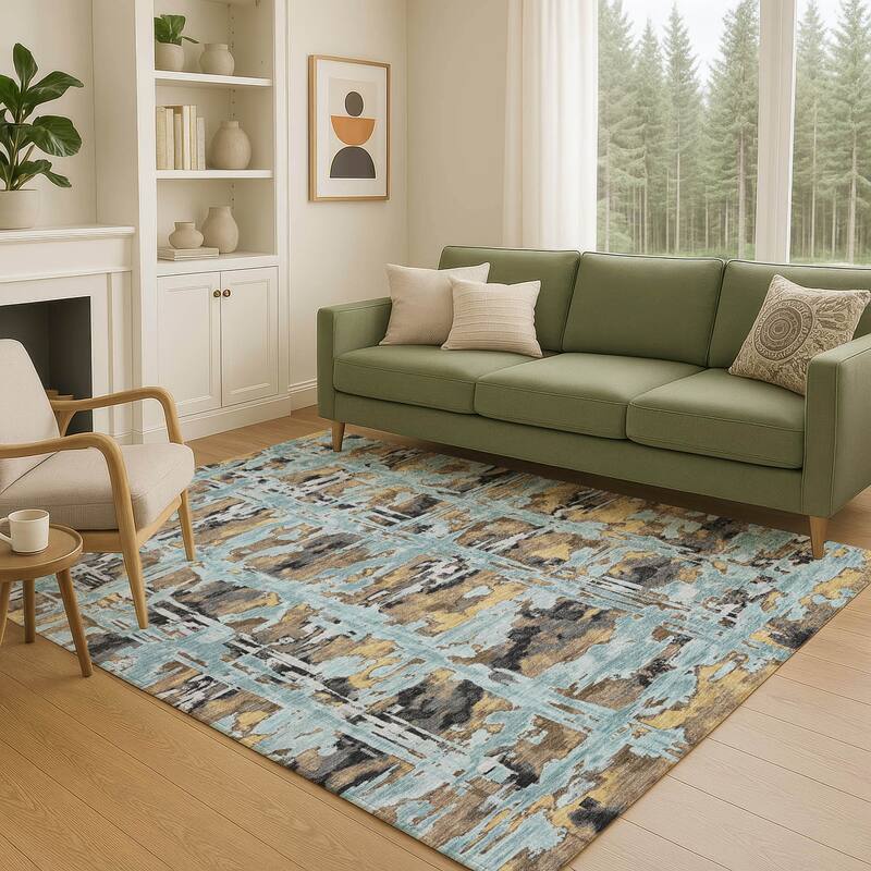 Machine Washable Indoor/ Outdoor Casual Fowler Chantille Rug