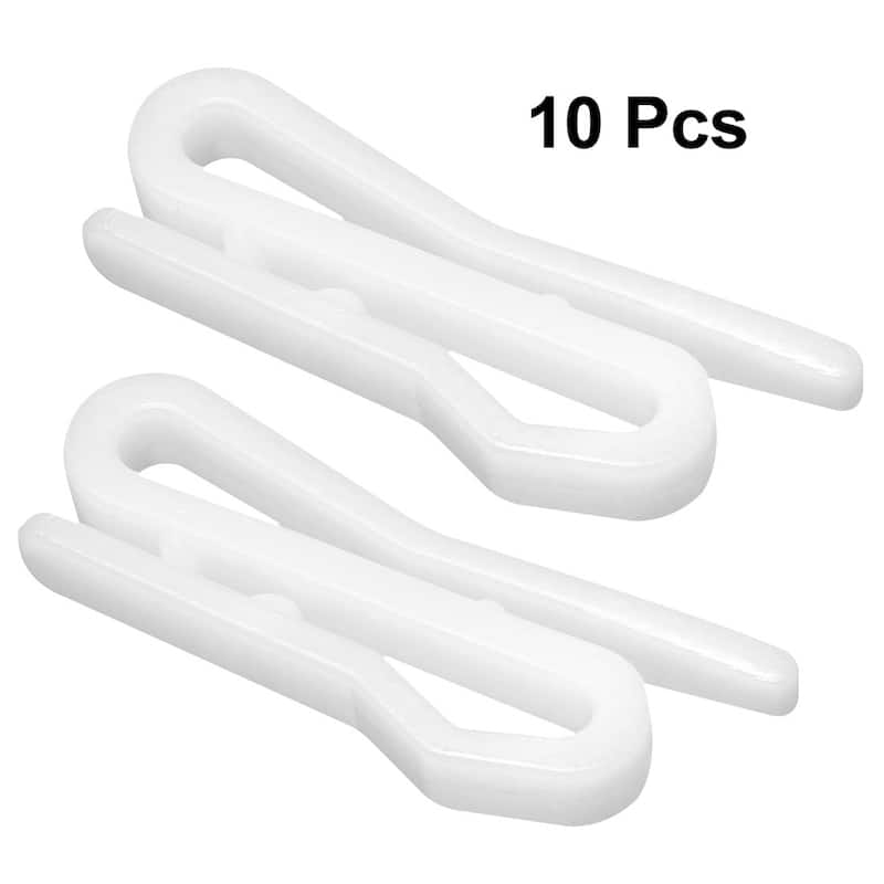 Curtain Hooks Plastic Pin-On Drapery Hooks for Window Curtain White 10 Pcs