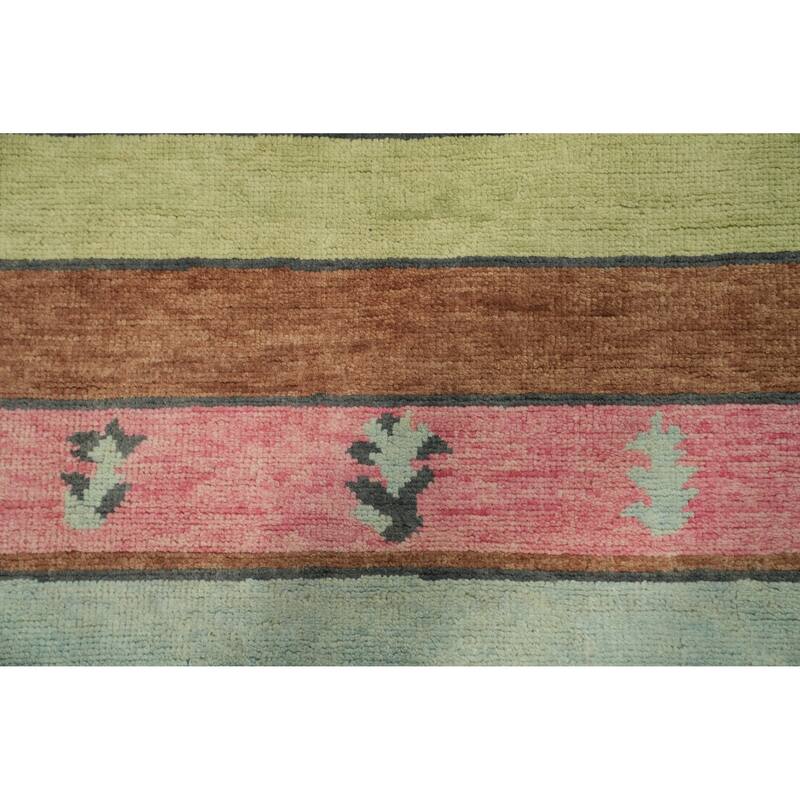 Geometric Wool Gabbeh Vegetable Dye Turkish Area Rug Handmade Wool Carpet - 9' 3'' X 6' 1''