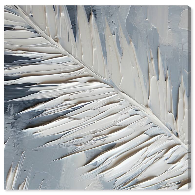 Wynwood Studio Canvas Abstract A Feather of my Wings White and Light Gray Modern & Contemporary Wall Art Canvas Print