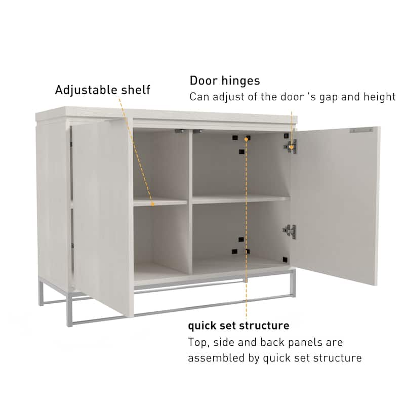 Clihome Furniture Wood 2-Door Accent Cabinet