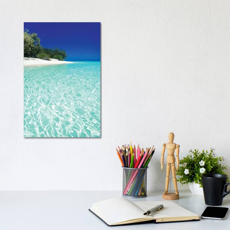 iCanvas "Tropical Island Blue Water Beach Landscape" by James Vodicka Canvas Print - 12x8x0.75