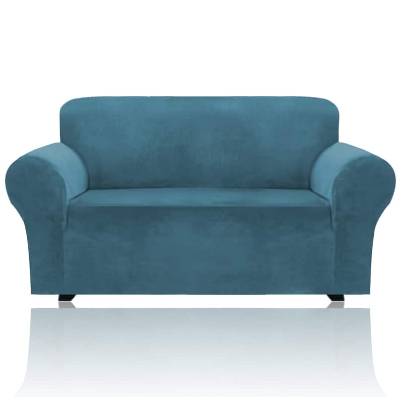 1-Piece Stretch Velvet Plush Sofa Slipcover