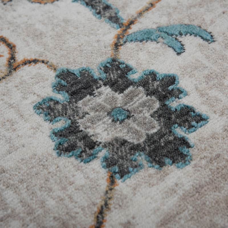 Alora Decor Cosmopolitan Traditional Beige Wool/Tencel Area Rug