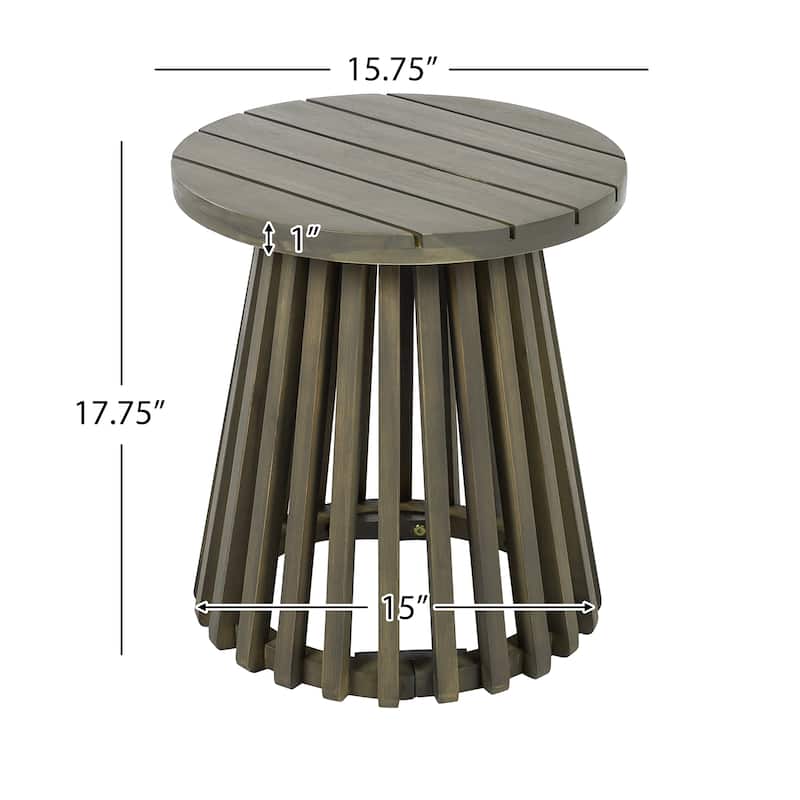 Roomfitters 3-Piece Acacia Wood Patio Set, 2 Modern Club Chairs & Foldable End Table, Cushions