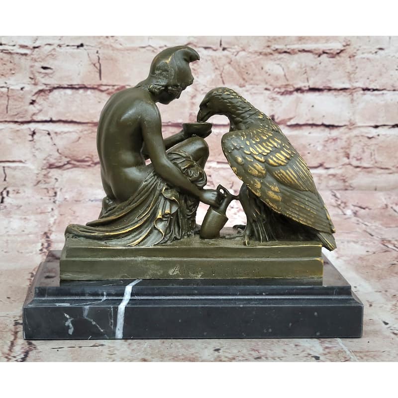 Bronze Zeus And Ganymede Statue - Mythical Greek Sculpture Decor