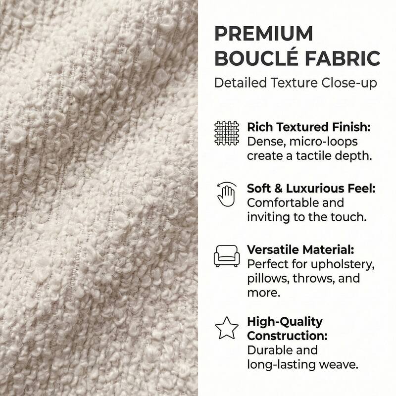 Christopher Knight Home - Modern 52.7" Tall Wingback Boucle Upholstered Platform Bed Frame with Solid Wood Legs & Slat Support