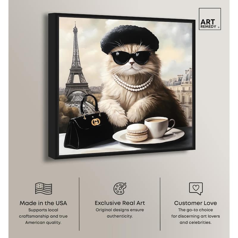Cat in Paris Treats Canvas by Art Remedy