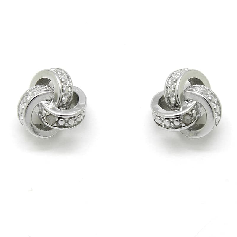Victoria Townsend .925 Sterling Silver Diamond Accent Love Knot Stud Earring