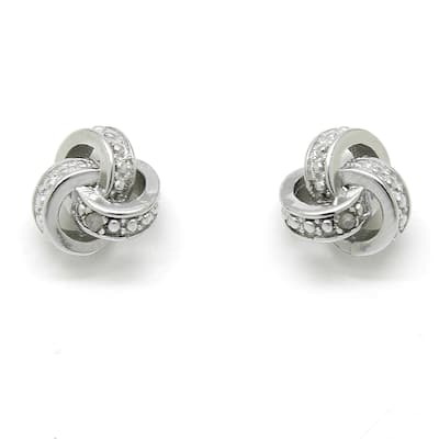 Victoria Townsend .925 Sterling Silver Diamond Accent Love Knot Stud Earring