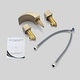Widespread Bathroom Facuet 3 Holes Brushed Gold Bathroom Sink Faucet Double Handle Modern Basin Vanity Mixer Taps With Valve
