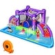 preview thumbnail 1 of 8, Gymax Inflatable Water Slide Castle Kids Bounce House w/ Octopus Style - See Details Purple, Blue, Green, Red - See Details - 5-7 Years