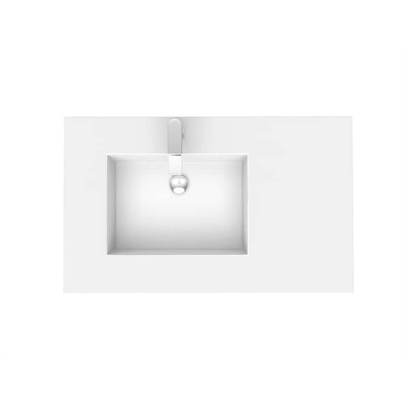 Serenity 36" Solid-Surface Bathroom Vanity Top with Left Sink