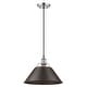 preview thumbnail 3 of 9, Golden Lighting Orwell Single Light 14" Wide Pendant in Pewter with