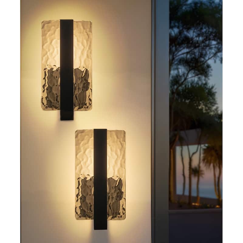 Modern Outdoor LED Wall Lights 2 Packs - 3000K Warm white