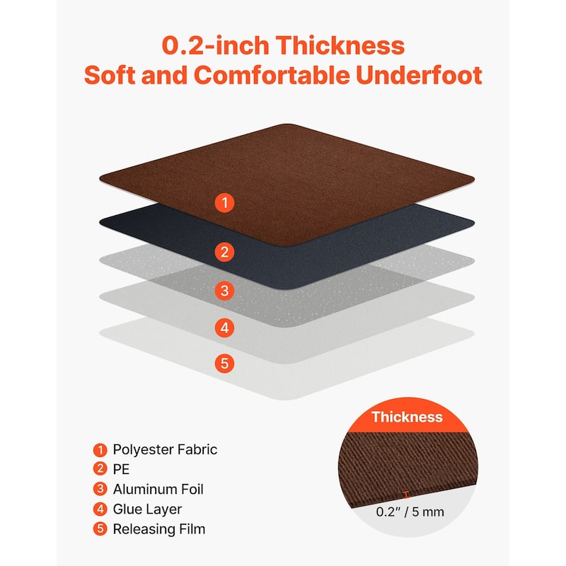 Dark Brown 24x24 Inch Peel and Stick Carpet Tiles Set 80 sq ft Coverage Soft Modular Floor Squares for Home Office