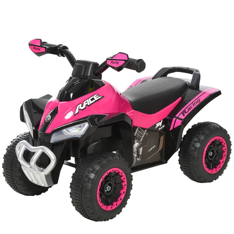 Kids Ride-On Push Car with LED Lights and Music, Foot-to-Floor Sliding Car for Toddlers, Walking ATV Toy, No Power Required - Kids - Pink
