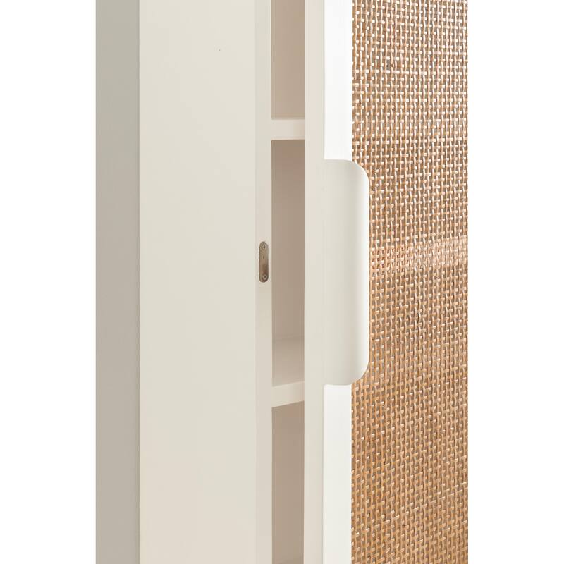 Kate and Laurel Ori Rattan Wall Cabinet