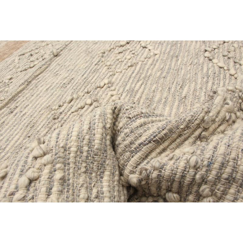 ECARPETGALLERY Braid weave Sienna Khaki Wool Rug - 6'2 x 9'2