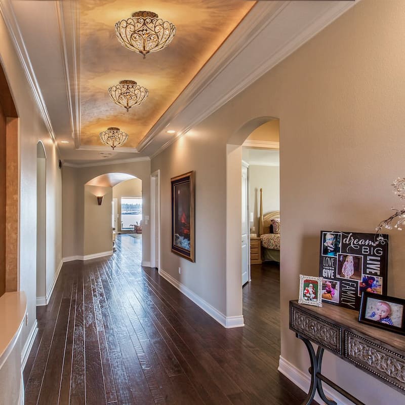 4-Light 14'' in. Glam Antique Bronze Crystal Semi Flush Mount - 14.2