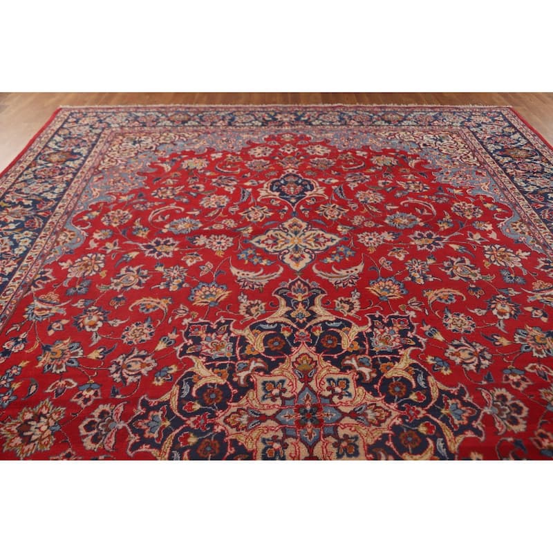 Large Traditional Najafabad Persian Vintage Rug Handmade Wool Carpet - 10'1" x 15'10"