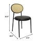 preview thumbnail 49 of 92, Leisuremod Euston Modern Velvet/Leather Dining Chair - Minimalist Wicker Back Accent Chair for Home Living Room & Kitchen