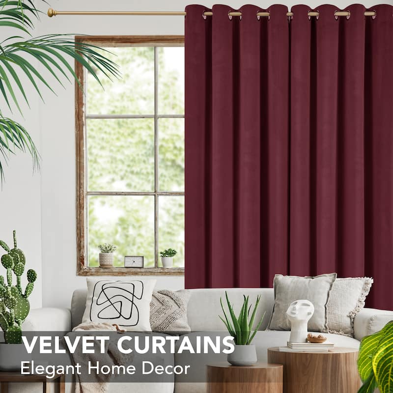 Deconovo Velvet Blackout Curtains, 2 Panels, Thermal Insulated