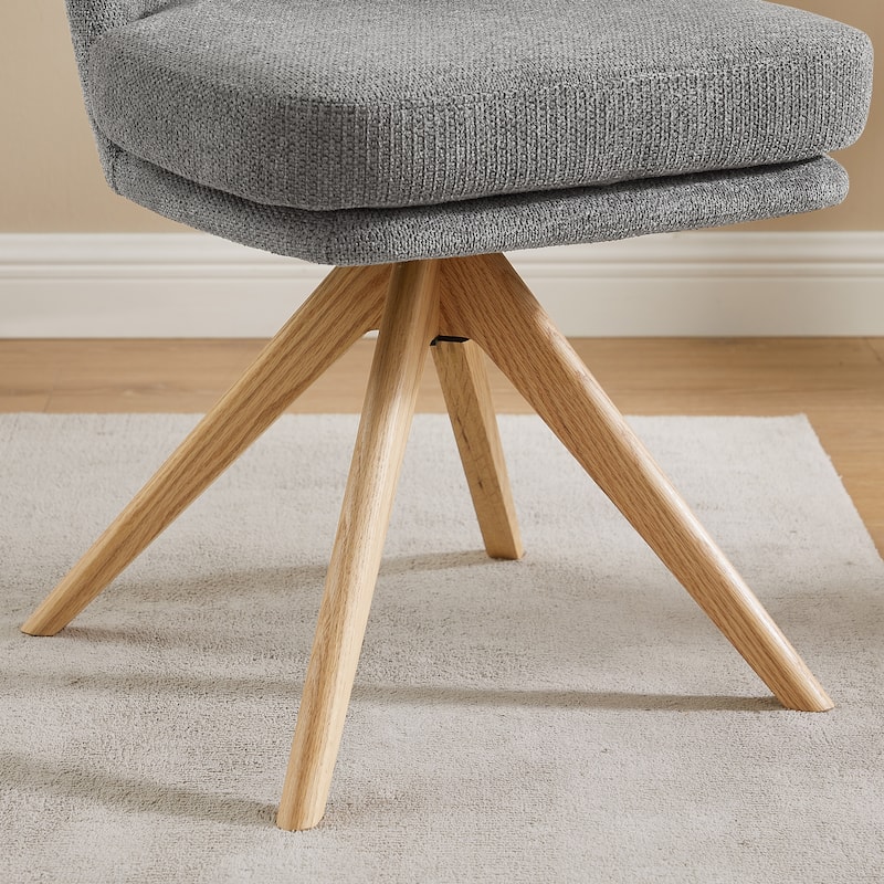 Art Leon Wood and Fabric Swivel Desk Chair