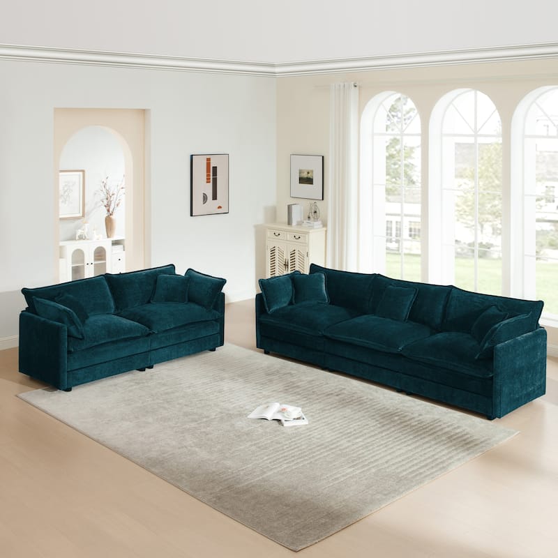 Cloud Chenille Upholstered Modular Sectional Sofa with DIY Combination Design