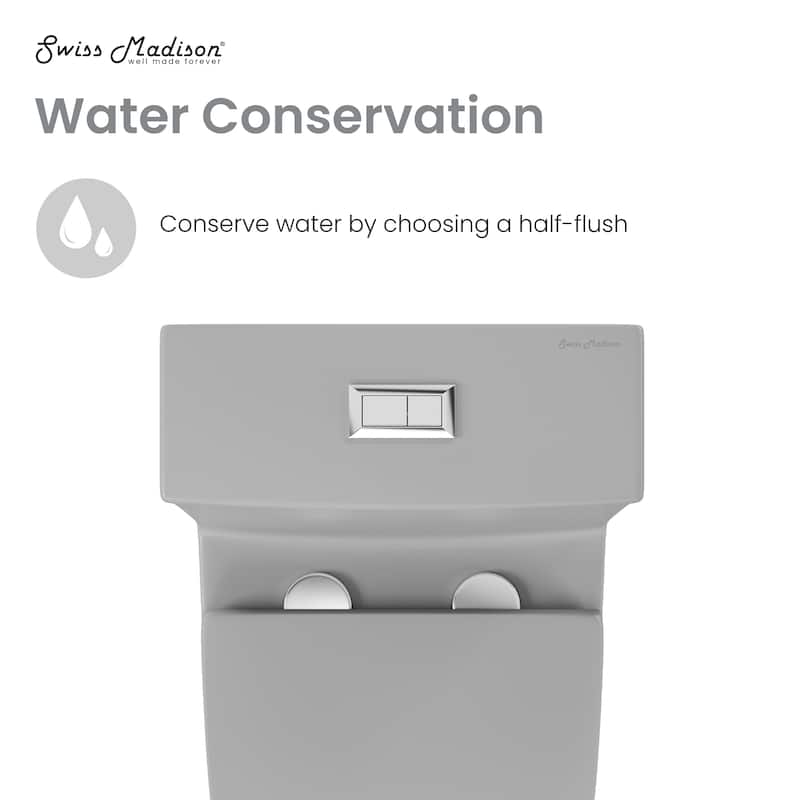 Dreux One Piece Elongated Dual Flush Toilet In Matte Grey 0.95/1.26 Gpf - 27.56" x 15.75" x 29.53"