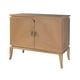 preview thumbnail 1 of 5, Karolina 40 in. W Wood 2 Door Accent Cabinet with Interior Shelves Light Brown