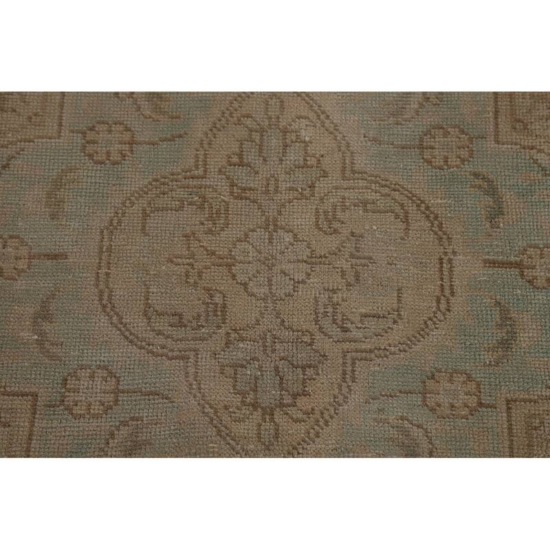 Medallion Tabriz Persian Vintage Area Rug Hand-Knotted Wool Carpet - 9'6" x 12'8"