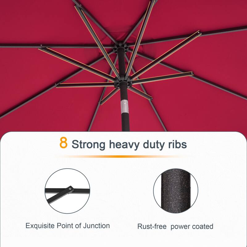 LIVOOSUN 9ft Patio Umbrella Outdoor Table Umbrella with Tilt and Crank