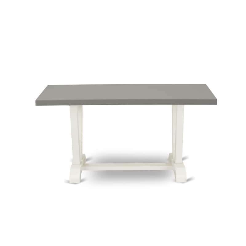 East West Furniture 3 Piece Dining Room Set - 1 Dining Table and 2 Benches(Finish Options)