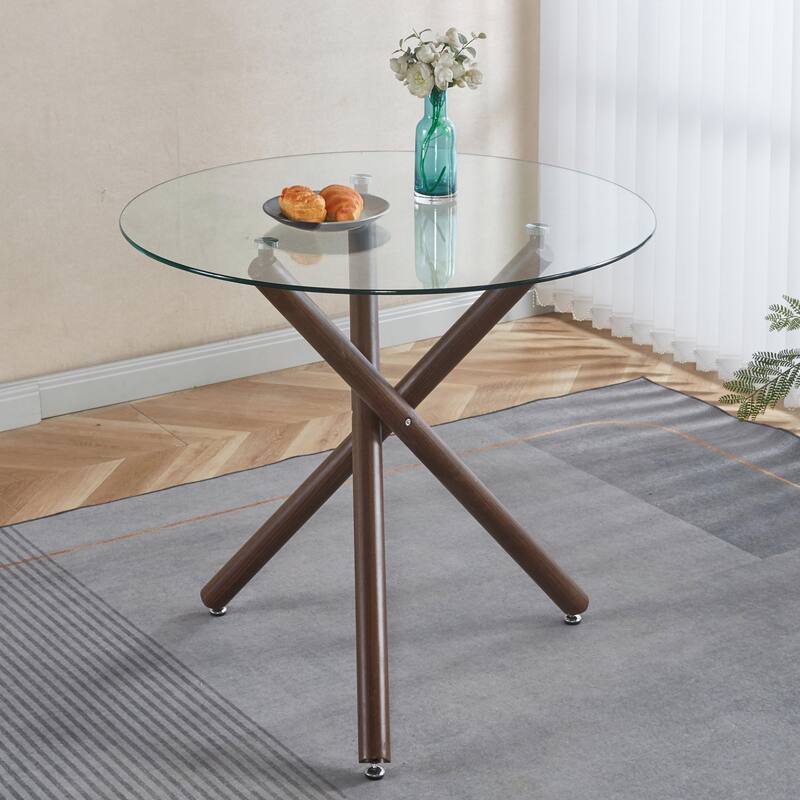 Round Dining Table with metal leg