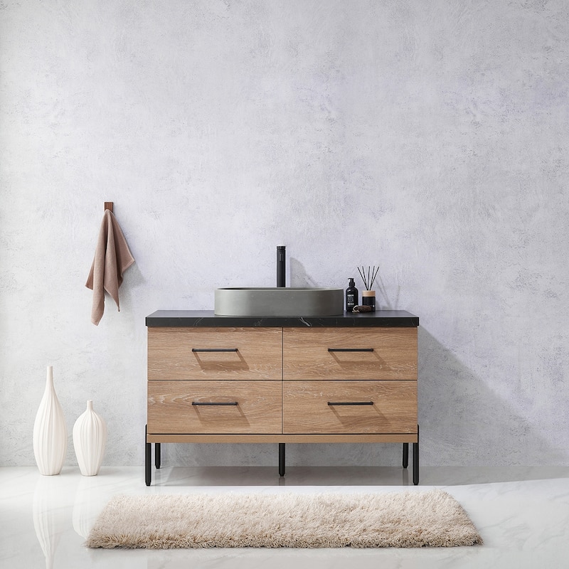 Trento Bath Vanity with Sintered Stone Top with Concrete Sink (O)