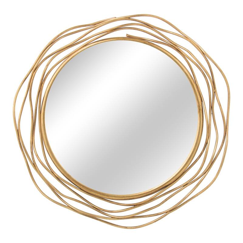 Talise Round Metal Modern Wall Mirror - 23.5"H x 23.5"W x 1"D