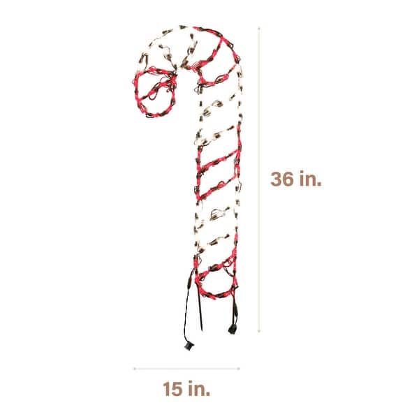 Christmas Giant Outdoor LED Lights, 3-Ft. Tall Candy Cane - N/A