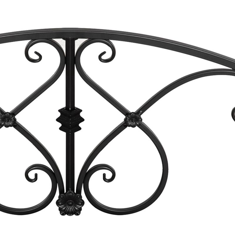Outsunny Classic Garden Bridge with Safety Railings Arc Footbridge Decorative Pond Bridge for Backyard Creek Stream, Rust Brown