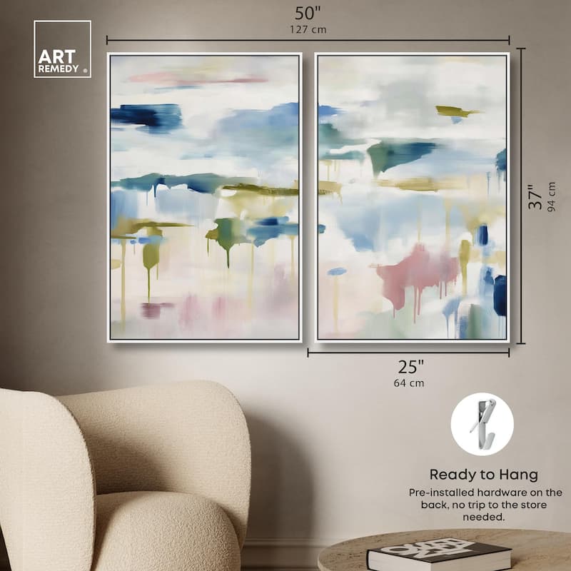 Veil of Azure I Canvas Set of 2 by Art Remedy