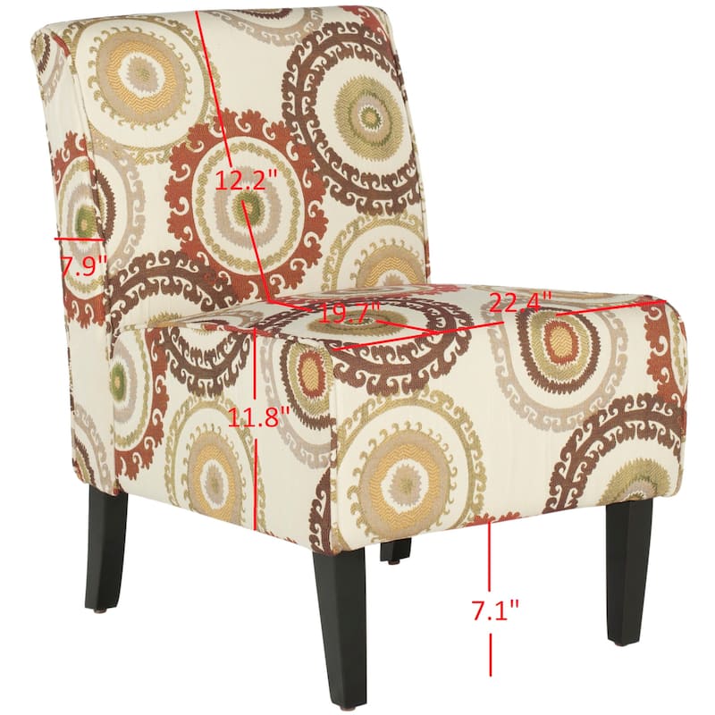 SAFAVIEH Takisha Ivory Armless Club Chair - 22.4" x 30.3" x 32.6" - 22Wx30Dx33H