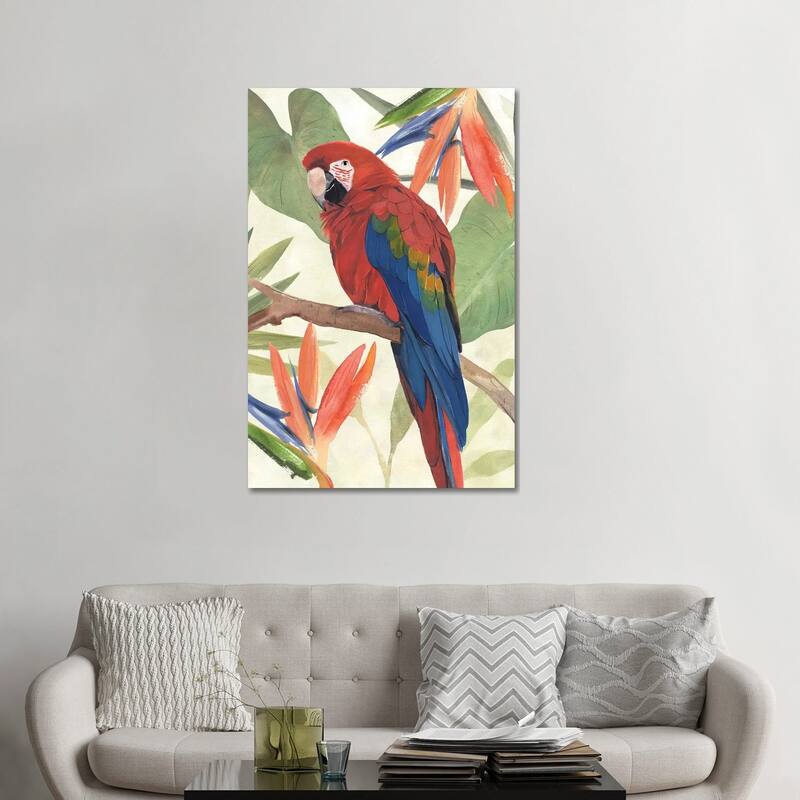 iCanvas "Tropical Parrot Composition II" by Annie Warren Canvas Print - 48x32x1.5