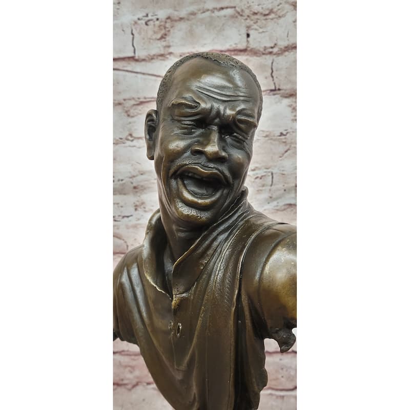 Black Guitarist Musician Bronze Bust Statue Sculpture Figure Original Art 17 Inches X 12 Inches