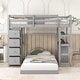 preview thumbnail 2 of 6, Twin over Twin Bed with Drawers and Shelves,Clean-lined Guard Rails, and a Built-in Ladder.
