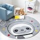 preview thumbnail 3 of 22, SAFAVIEH Carousel Kids Kolbrin Sloth Astronaut Rug 3' Round - Grey/Ivory