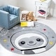 preview thumbnail 4 of 20, SAFAVIEH Carousel Kids Tatieana Sloth Astronaut Rug Grey/Ivory - 3' Round