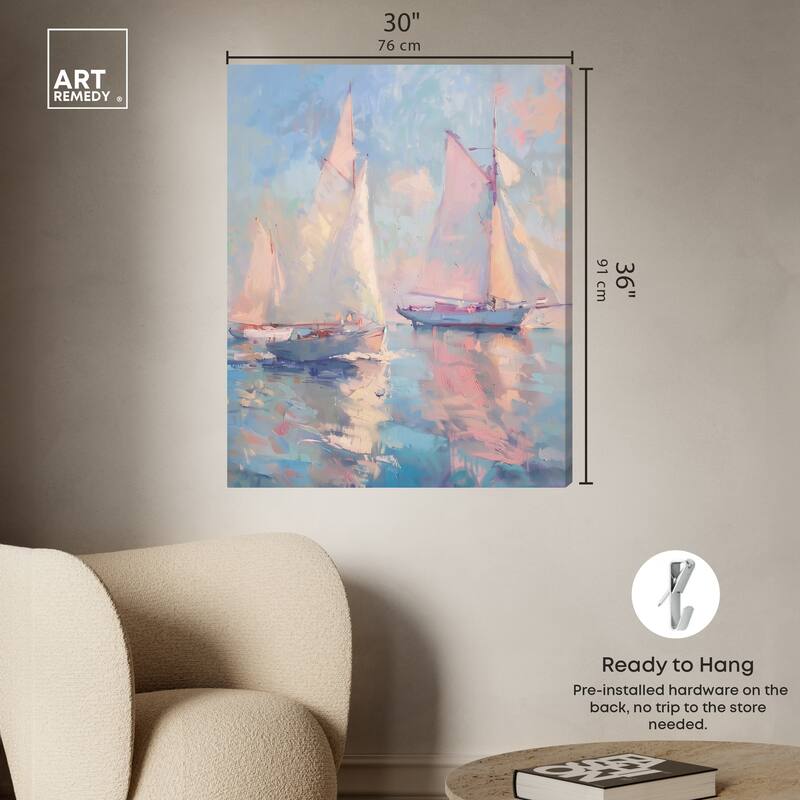 Art Remedy Set Sail Gallery Wrapped Sailing 1 Piece Canvas Wall Art
