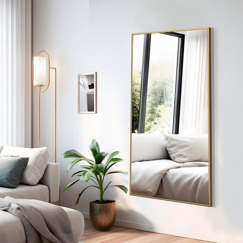 Full Length Free Standing Body Mirror Metal Framed Wall Mirror Large Floor Mirror