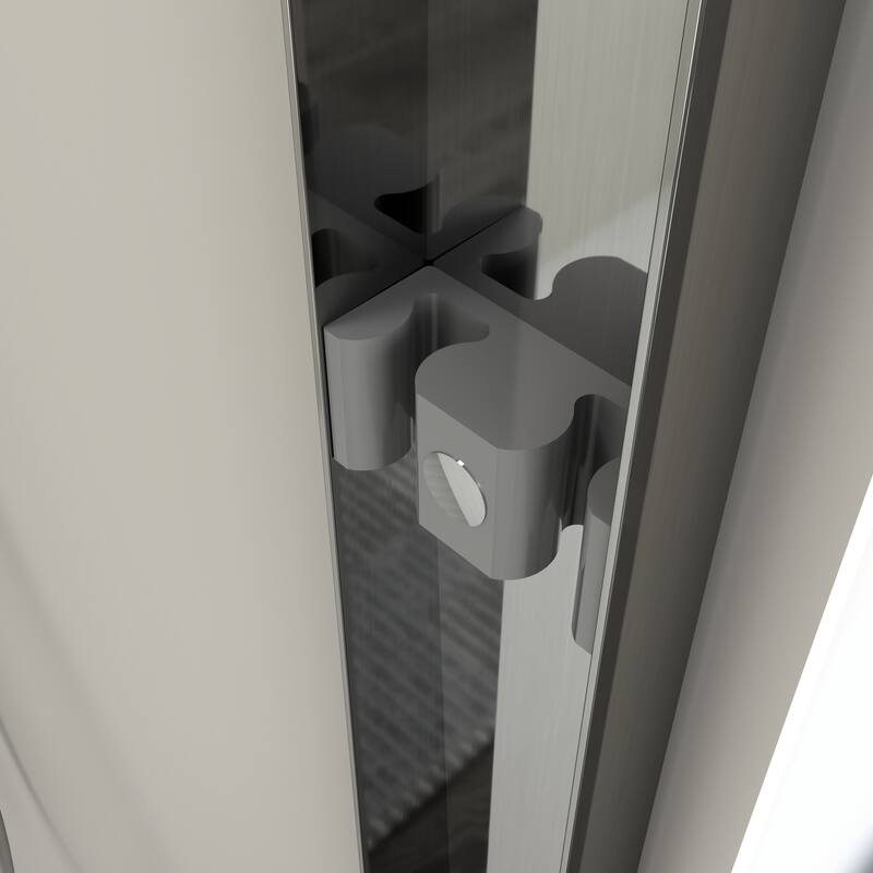 ABRUZZO 56-60" W x 72" H Semi-Frameless Double Sliding Tempered Glass Shower Door with Dual Towel Bars