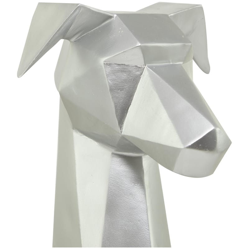 Polystone Dog Cubist Decorative Sculpture - Black, Gold, Silver - Roche River Decor